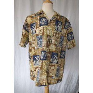 Vintage Men's Howie Hawaiian Button Shirt Size XL Made In Hawaii Floral Tiki Alo
